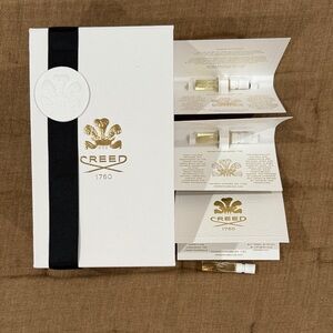 4 piece Creed 1760 Carmina Fragrance Set (3) sample perfume& 1 Creed Box